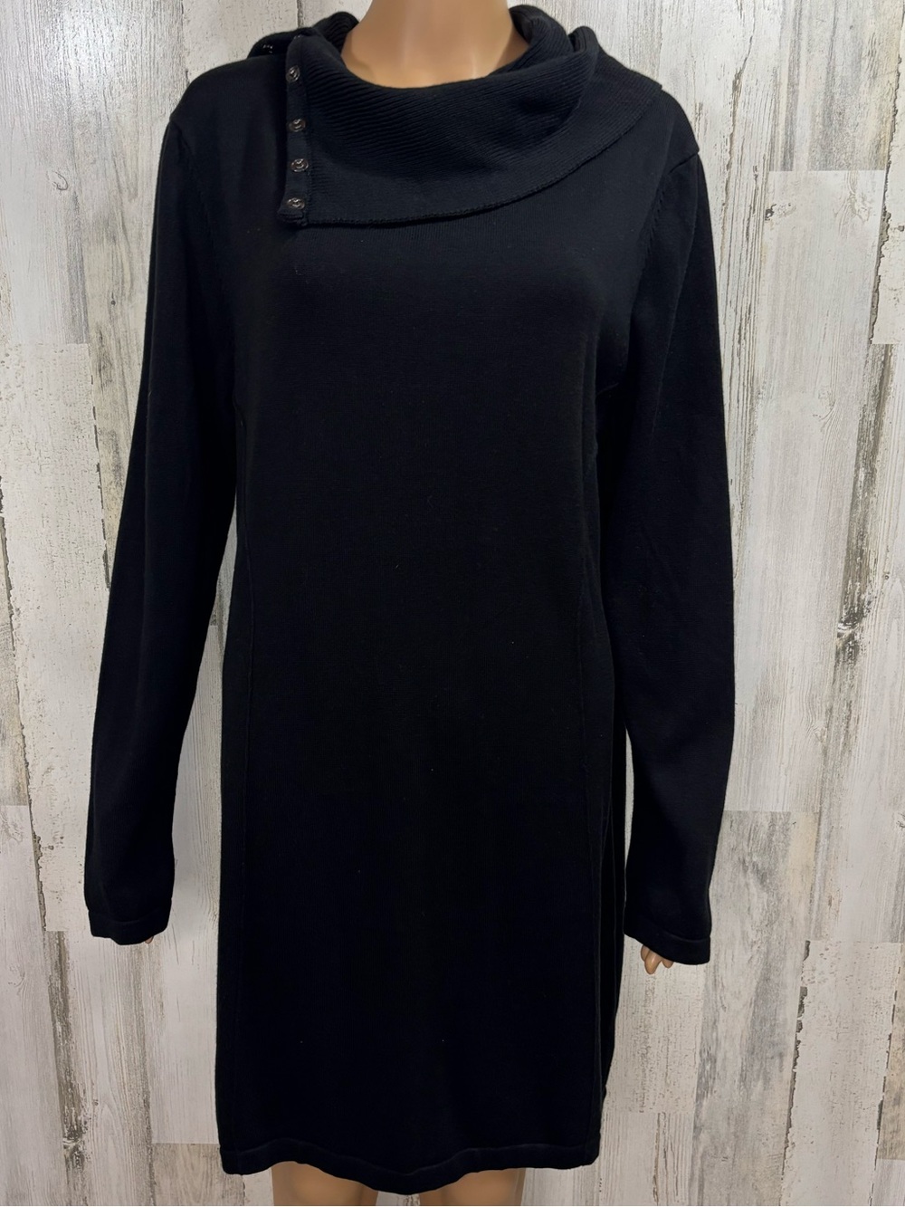 Rebell’s Black Long Sleeve Cowl Neck Dress